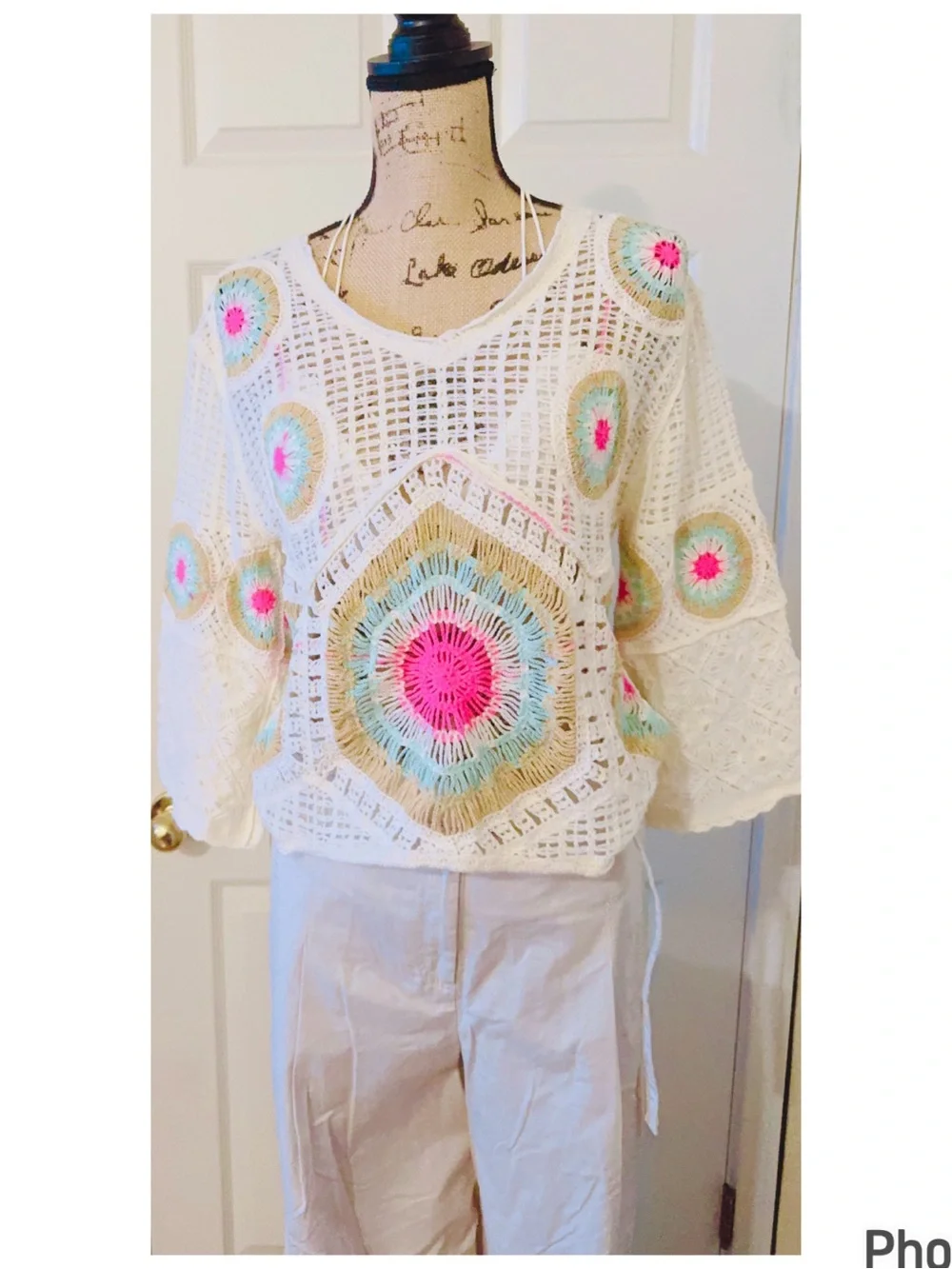 Zara Boho Crochet Top L NWOT